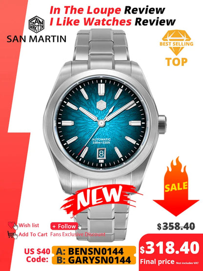 Gmt san Martin Miyota Automatic Mechanical Watch