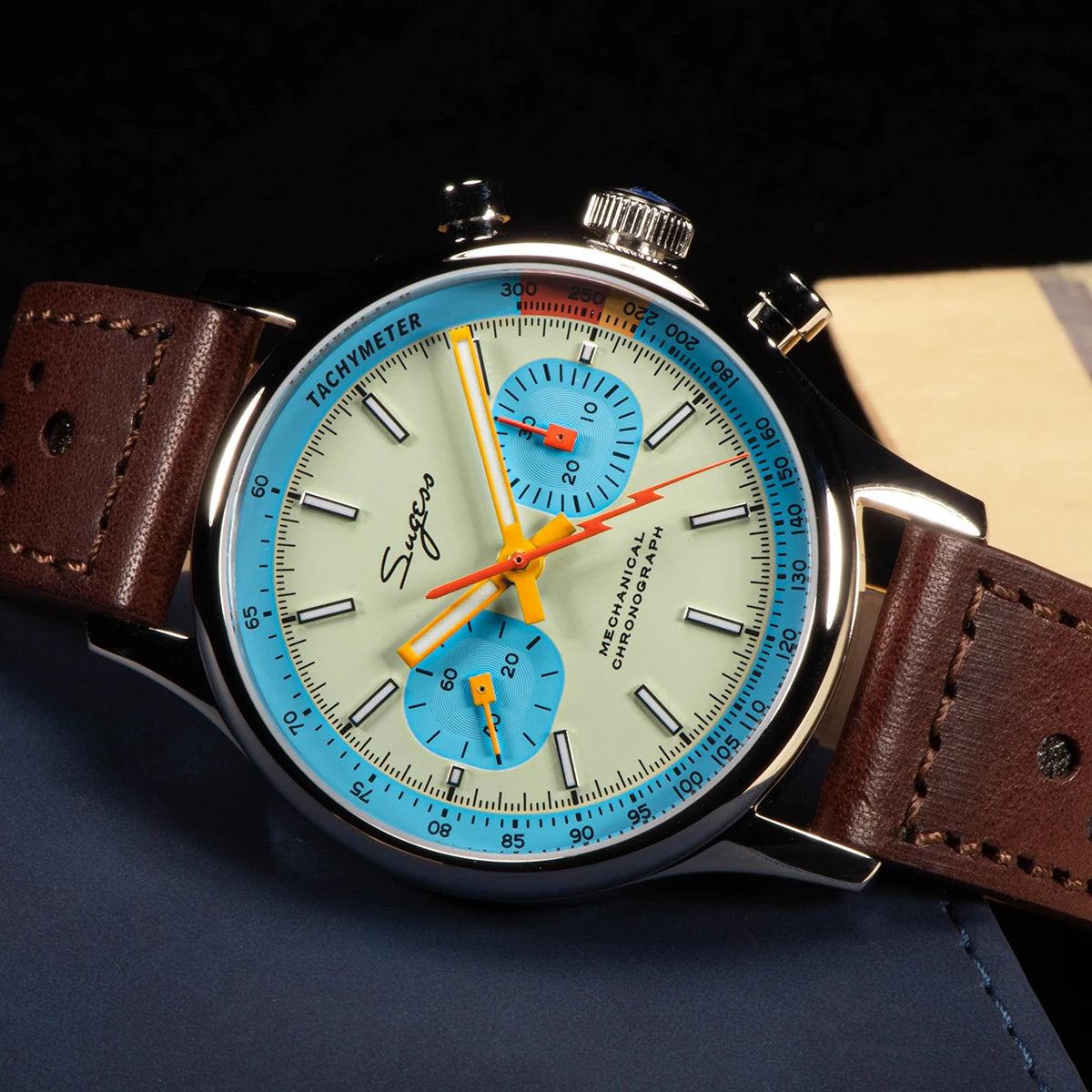 1963 Pilot Watch Mens Chronograph Mechanical Wristwatches